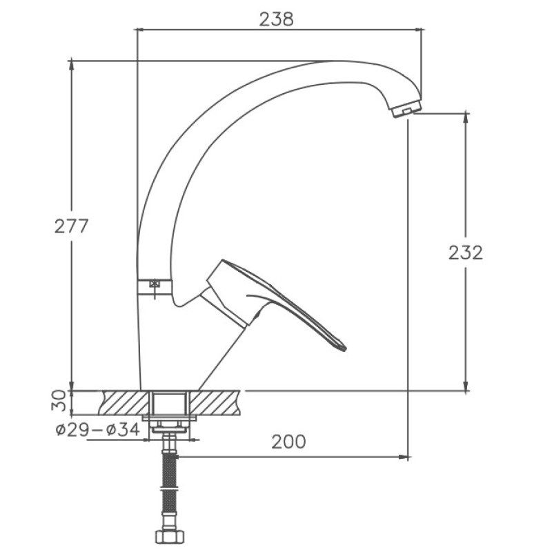 Смеситель для кухни Cron CN77318-BC, черный