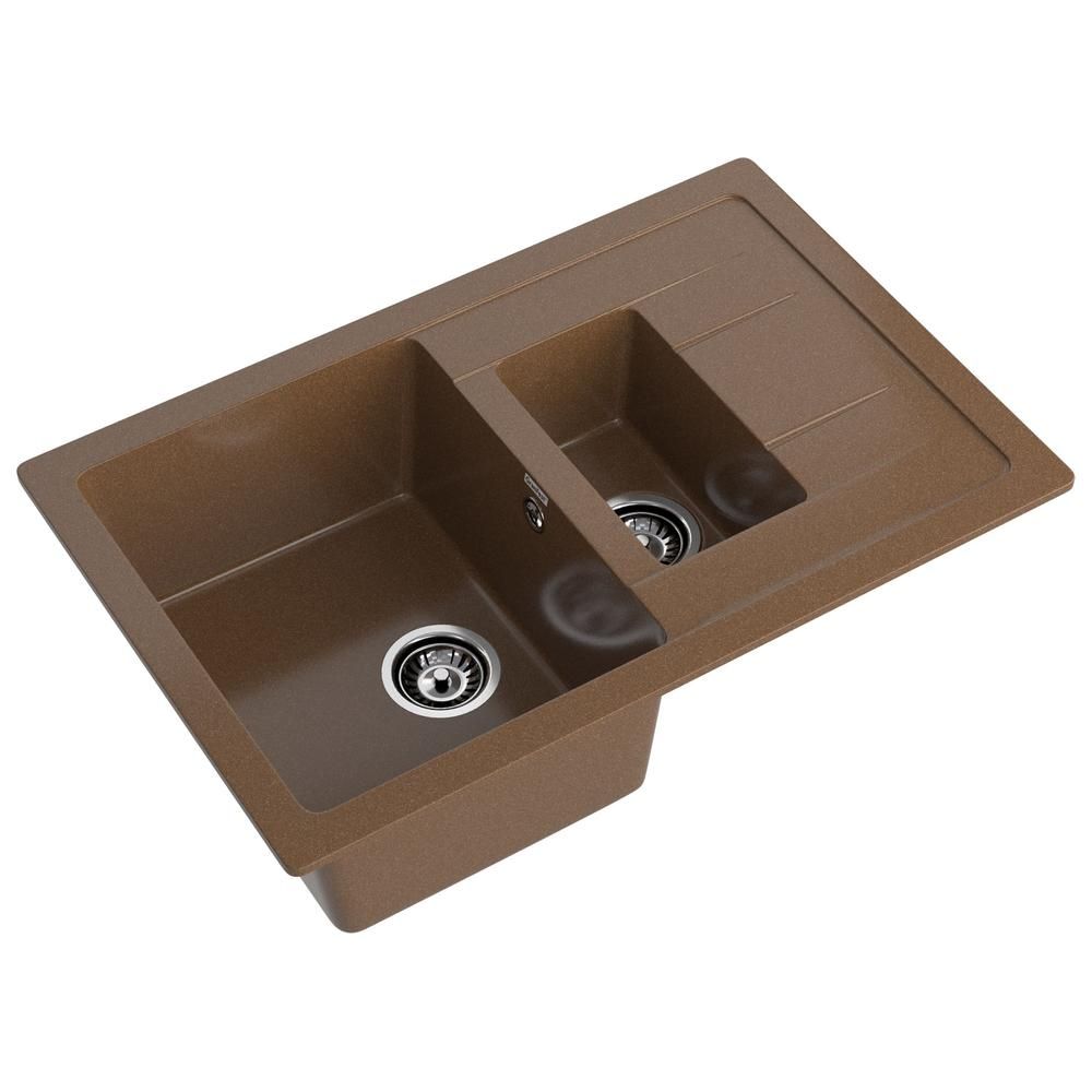 Кухонная мойка GranFest QUADRO 775KL, терракот, артикул Q-775KL терракот