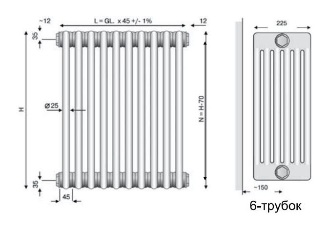 Стальной радиатор Arbonia 6060 10 секций х10