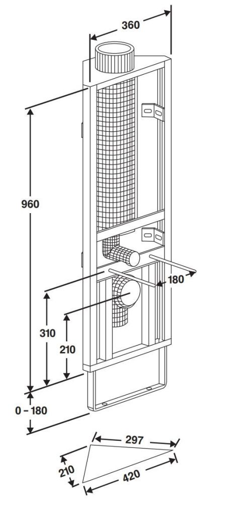 Schwab, угловая инсталляция для подвесного унитаза с кнопкой сверху матовый хром, артикул 288-0100