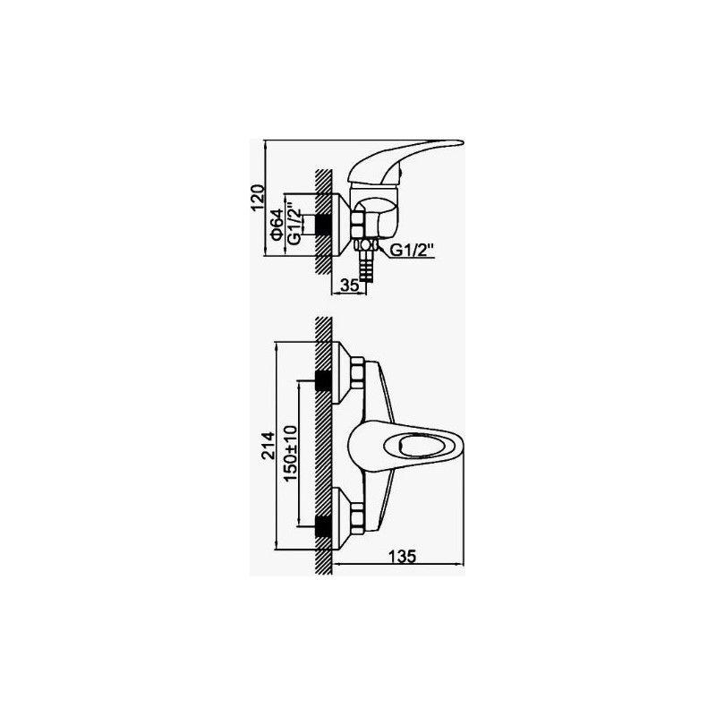 Смеситель для душа D-Lin D160409, хром