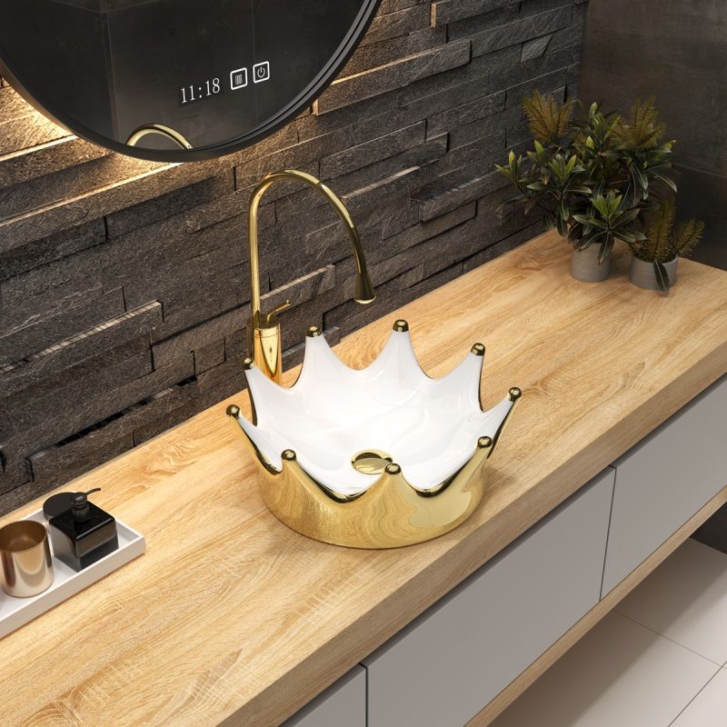 Раковина чаша Bronze de Luxe Queen 4042WG, золото, артикул 4042WG