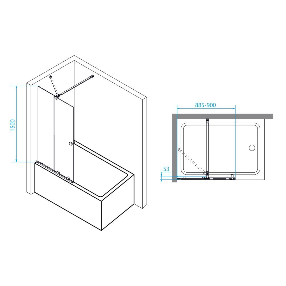 Шторка на ванну RGW SC-46 (900, Прозрачное)