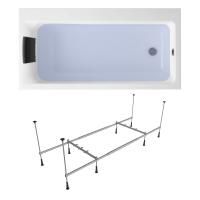 Комплект 3 в 1 Lavinia Boho Catani S1-371217PR, акриловая ванна 170x80 см (правый разворот), усиленный металлический каркас с монтажным набором, мягкий силиконовый подголовник