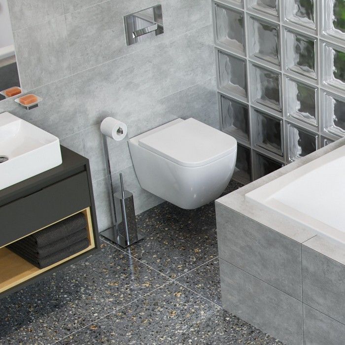 Ершик напольный с бумагодержателем EXCELLENT Riko (хром) Ершик напольный с бумагодержателем EXCELLENT Riko (хром)