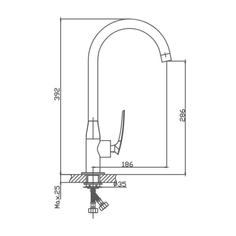Смеситель для кухни Haiba HB70616, хром