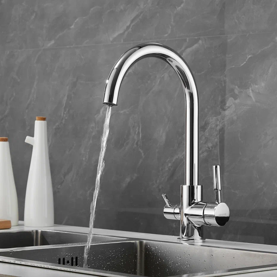 Смеситель для кухни с подключением фильтра Shevanik S168, хром