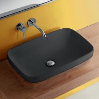 Kerasan Tribeca Раковина встраиваемая/накладная 60х38см, без отв. под смеситель, цвет: черный матовый