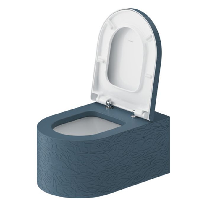 Duravit  Millio Унитаз подвесной  декор &quot;Pattern&quot;  370х570 мм, крепление в компл.,цвет синий матовый