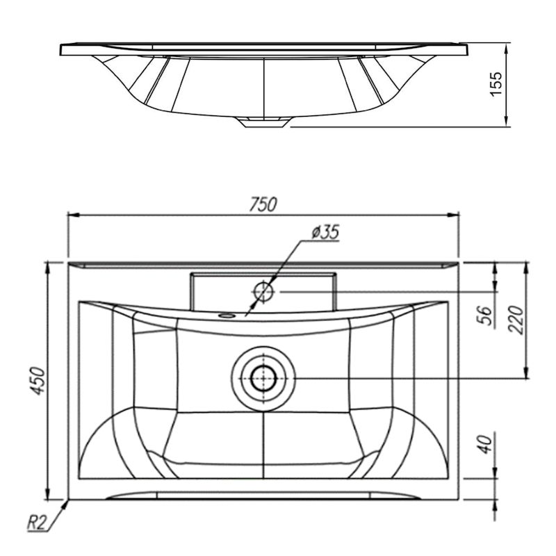Раковина Florentina Прима 75 см 10.010.00750.201, жасмин, артикул 10.010.00750.201