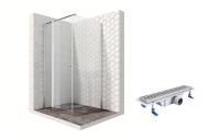 Душевой уголок Ambassador Nord 13011106-ST2, квадратный, линейный трап, 100х100