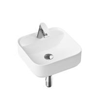 Комплект 4 в 1 Lavinia Boho Bathroom Sink Slim 21510287, накладная фарфоровая раковина 42 см, смеситель, латунный сифон, донный клапан quick-clac