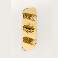 THG MALMAISON METAL Смеситель для душа встраиваемый, термостатический, с 2 запорными вентилями, внешняя часть, цвет полированное золото