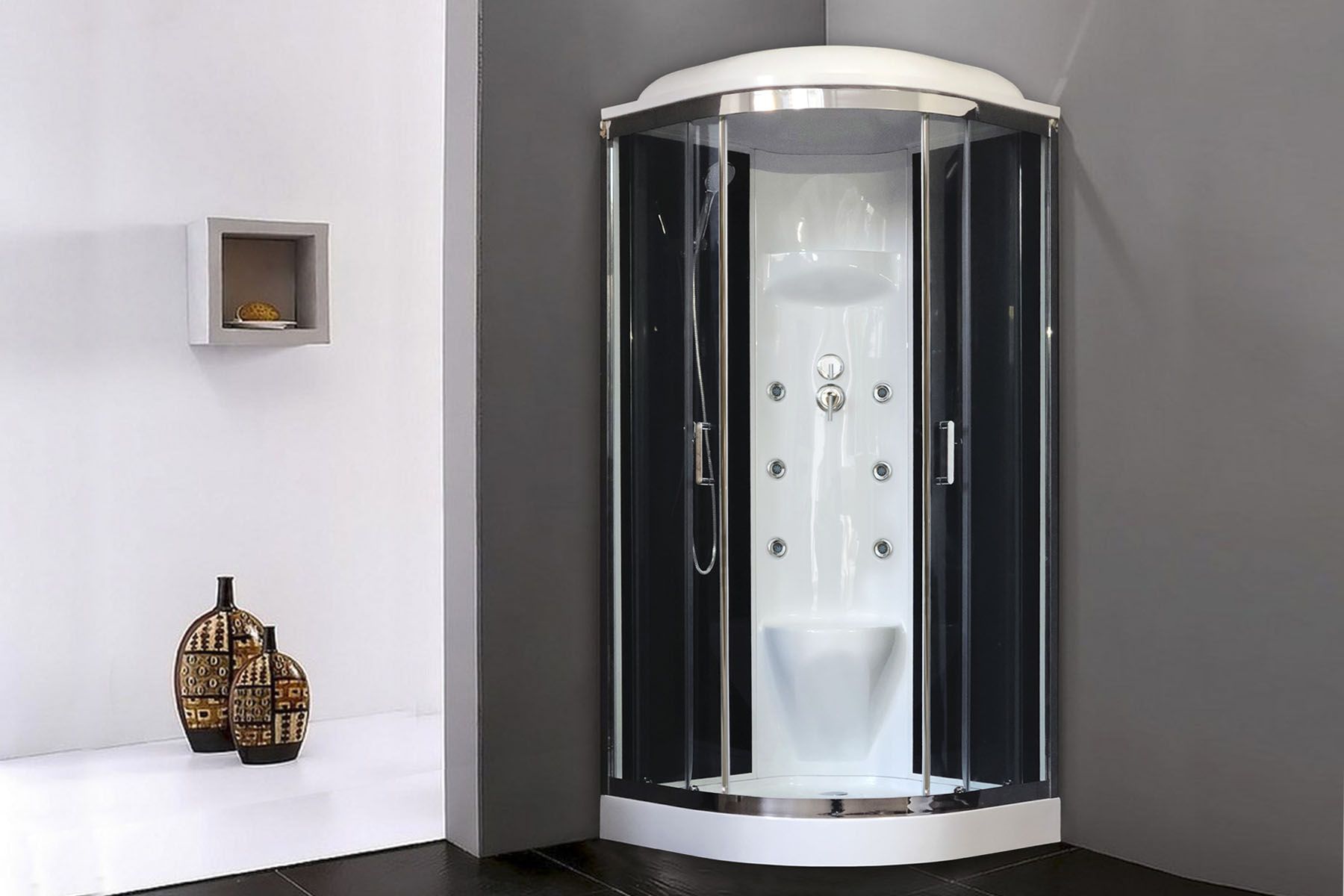 Душевая кабина Royal Bath RB 90HK7-BT-CH (черное/прозрачное) Душевая кабина Royal Bath RB 90HK7-BT-CH (черное/прозрачное)