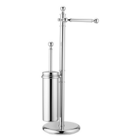 HUBER Croisette Напольная стойка с ершиком и бумагодержателем, цвет никель матовый