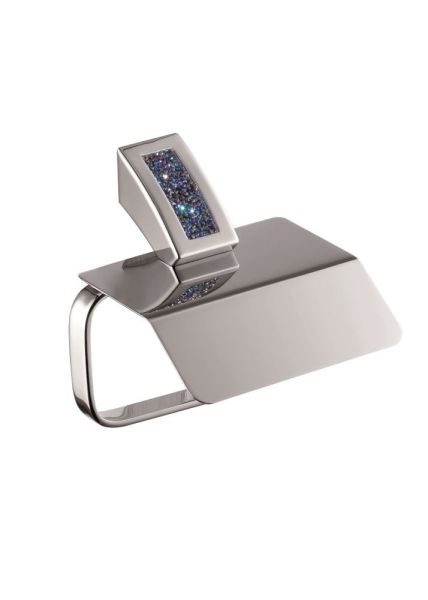 Sanibano Estrella, бумагодержатель с крышкой, цвет хром-кристаллы Swarovski bermudа blue