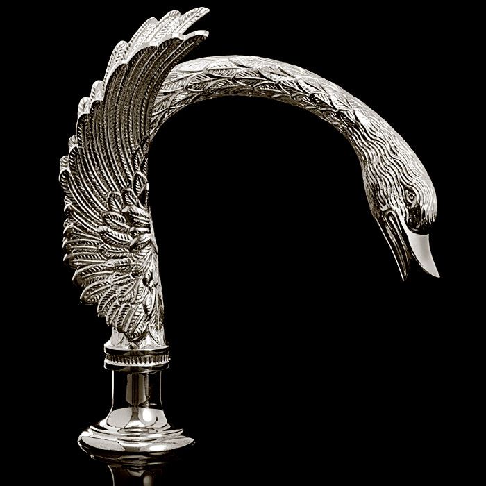 Devon&Devon Excelsior Swan Смеситель для установки на борт ванны с 5 отверстиями, переключателем и душем. Цвет: блестящий никель., артикул EXC-SW150NK