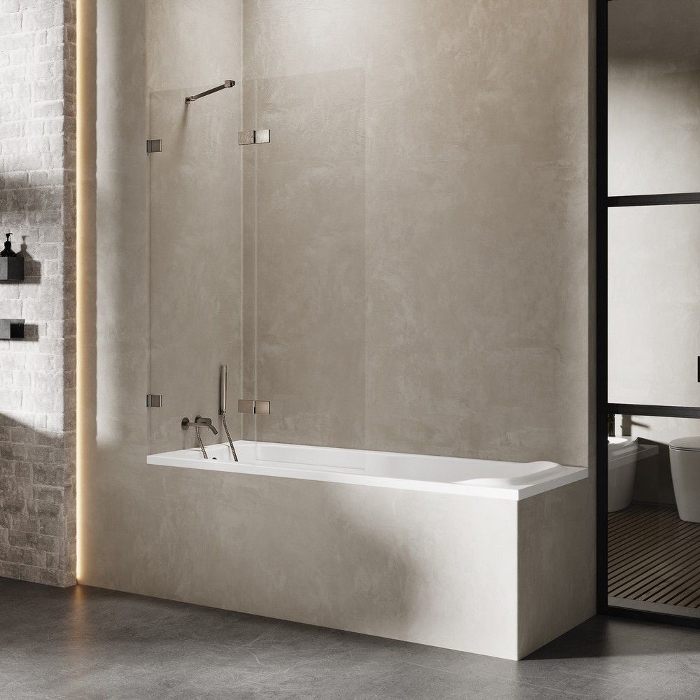 Шторка для ванны NEW TRENDY AVEXA GUNMETAL BRUSHED 110 см EXK-3523 L (оружейная сталь)