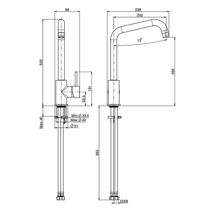 Fima Carlo Frattini Kitchen Смеситель для кухни, на 1 отв., цвет: чёрный матовый, артикул F3067/1RNS