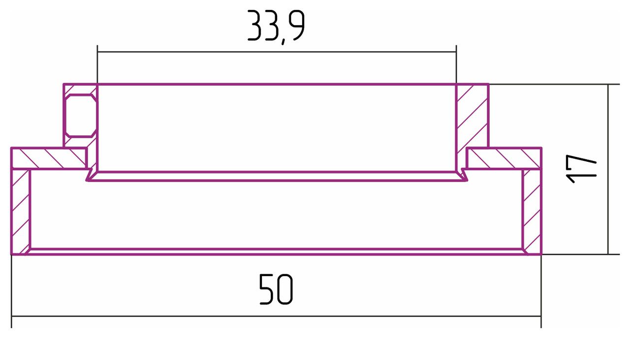 Отражатель, Сунержа, TUBE, для водяных полотенцесушителей, ширина,мм-50, глубина,мм-17, высота,мм-50, диаметр внутренний-1" (34.1 мм), материал-нержавеющая сталь, цвет-белый матовый