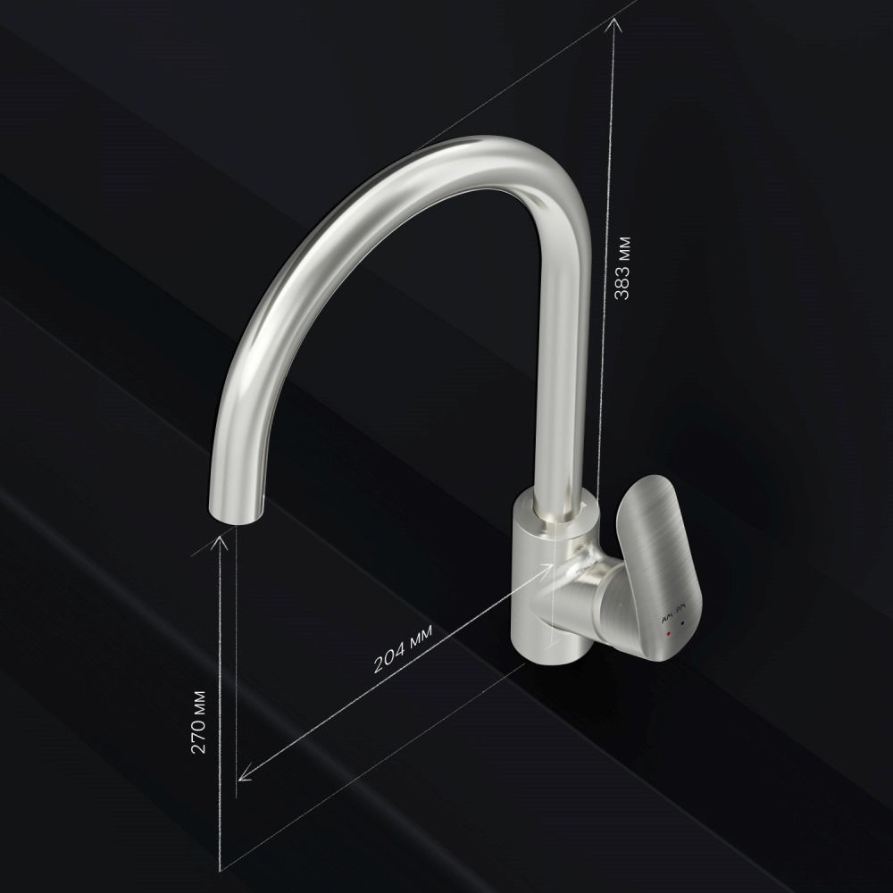 F8007711 Like, смеситель для кухни с каналом для питьевой воды, сатин, шт.