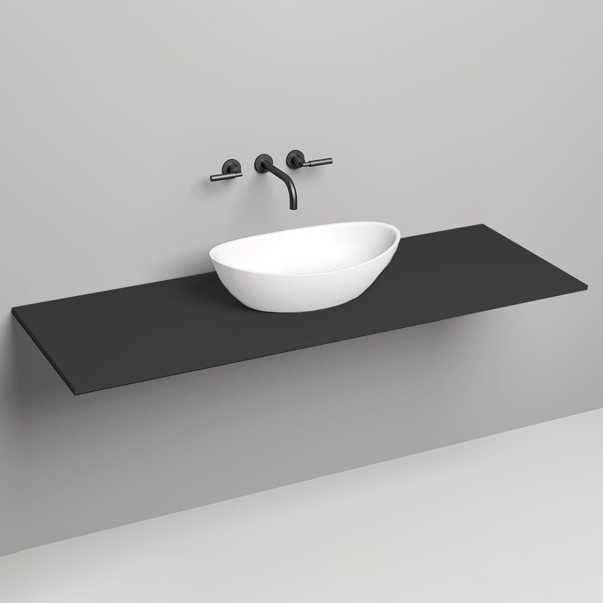 SALINI Столешница 1500х500х15 мм, из материалв S-Stone, цвет  матовый RAL 9011 SALINI Столешница 1500х500х15 мм, из материалв S-Stone, цвет  матовый RAL 9011
