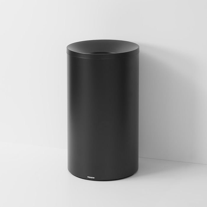 Мусорный бак, Decor Walther, DW, без крышки, ширина, мм-400, глубина, мм-400, высота, мм-700, тип установки-напольный, с внутренним ведром для торгового центра, цвет-черный матовый, артикул 0615660