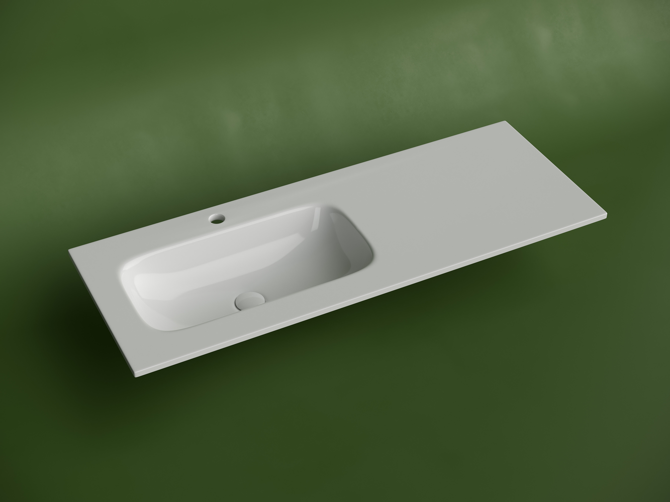 Раковина накладная мебельная Ceramicanova Грация (Grace) прямоугольная 1210x457x137 с чашей слева и отверстием под смеситель цвет белый CN7020, артикул CN7020