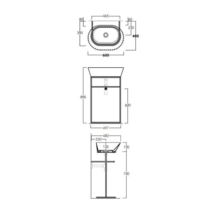 SIMAS WAVE Раковина чаша овальная   62х42х16,5 см,  без отв под смеситель,цвет белый, артикул WA02 bi*0
