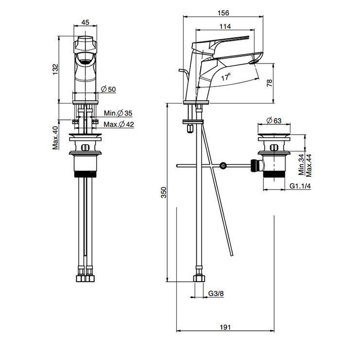 Fima Carlo Frattini Serie 4 Смеситель для раковину, на 1 отв., с донным клапаном, цвет: хром, артикул F3761CR.ES