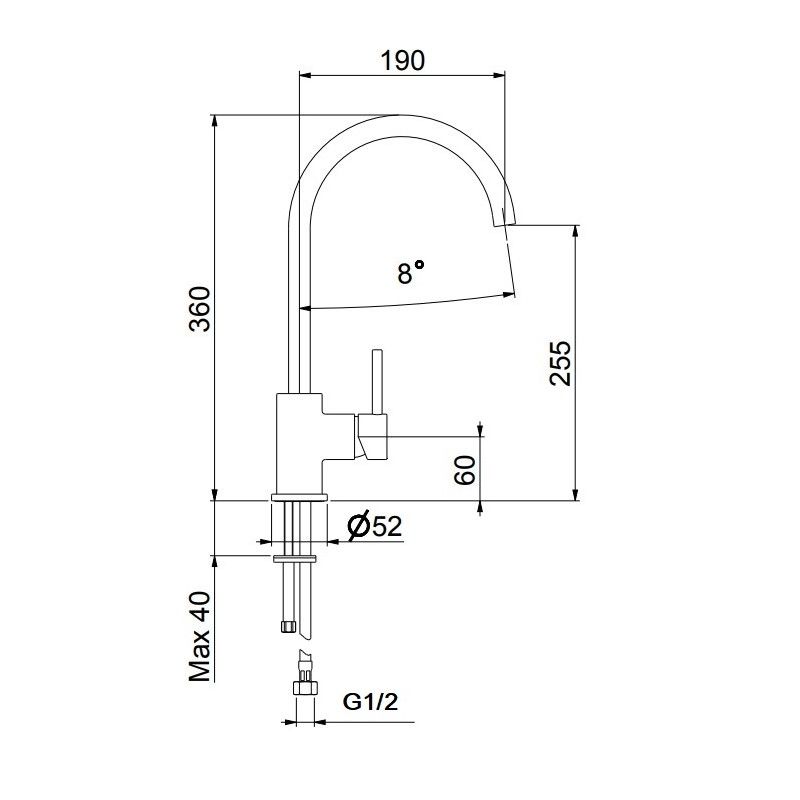 Смеситель для кухни Webert Praga PR920302015, хром