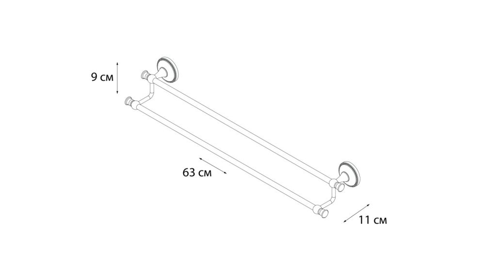 Полотенцедержатель трубчатый двойной Grampus Alfa (GR-9502), артикул GR-9502
