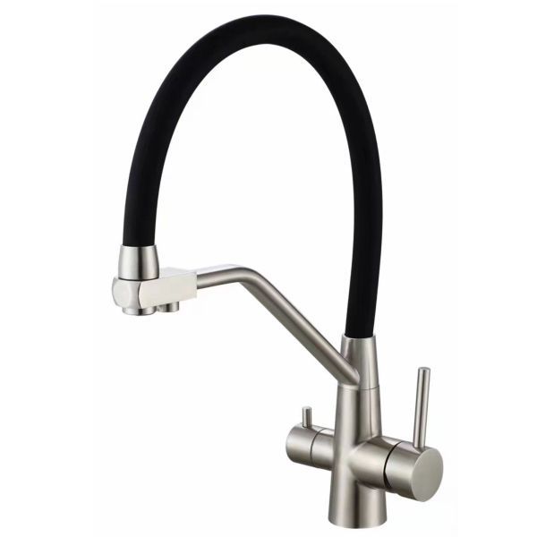 Смеситель для кухни с подключением к фильтру Fmark FS0662-L01, сатин