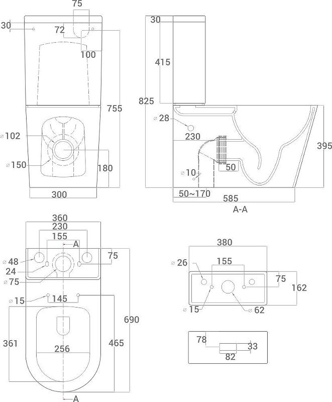 Унитаз компакт Good Door Round УНИ0002 с бачком и сиденьем Микролифт