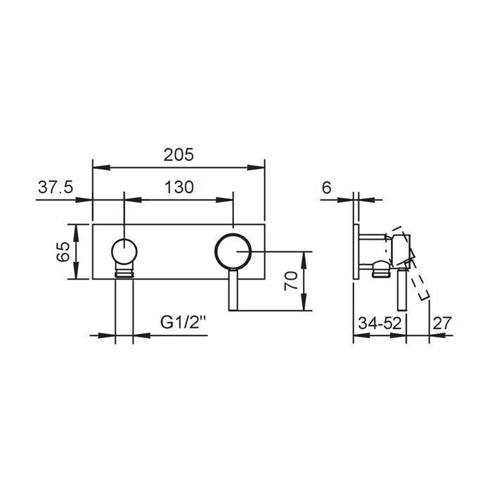 Fantini Nostromo Смеситель для душа, встраиваемый, на 1 источник, (наружняя часть), цвет: нержавеющая сталь