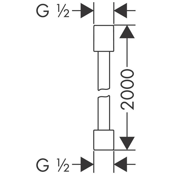AX Starck Шланг для ручного душа, 2,00 м, ½’, цвет: хром