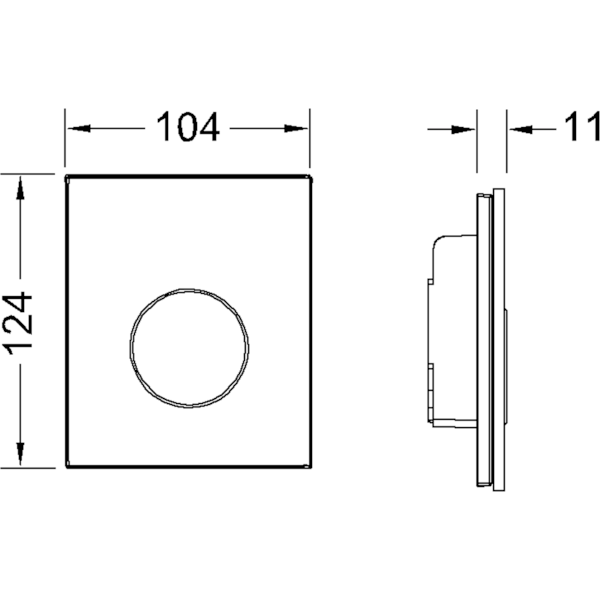 TECEloop Urinal, стекло черное, клав. нерж. сталь TECEloop Urinal, стекло черное, клав. нерж. сталь