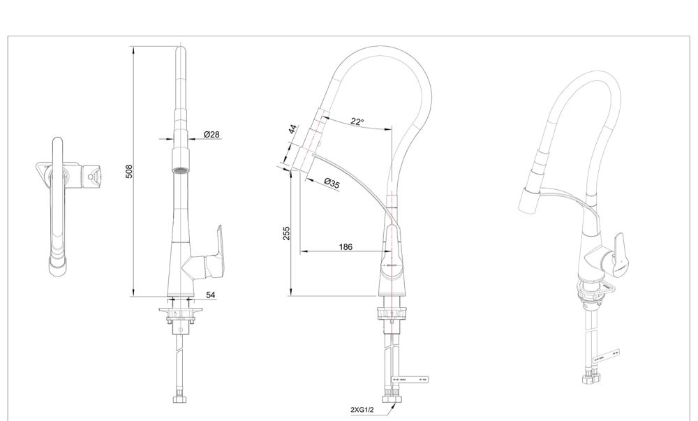Смеситель для кухни Bravat F7420453CP, хром