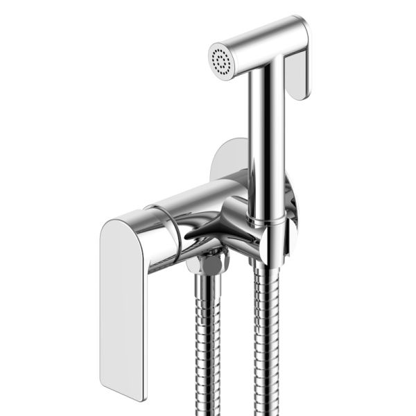 Гигиенический душ со смесителем встраиваемый VODA NVSMH, хром