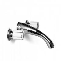 Bongio Fleur Blanc Смеситель встраваемый для раковины с изливом 190мм, цвет хром/белый фарфор(комплект-со встраиваемой частью)