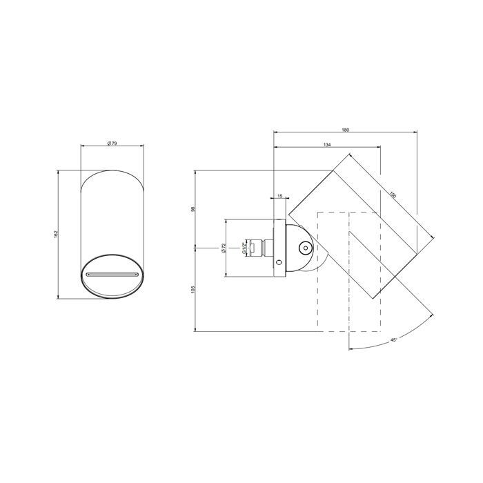 GESSI 316 FLESSA Верхний душ Ø79 мм., с настенным креплением, 4 струи, цвет Black XL