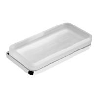 Мыльница OLYMP стеклянная с подставкой, настенная, 158x41x81 мм, хром, Sapho