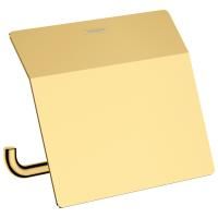 Бумагодержатель, Hansgrohe, AddStoris, с крышкой, тип установки-настенный, цвет-полированное золото Бумагодержатель, Hansgrohe, AddStoris, с крышкой, тип установки-настенный, цвет-полированное золото