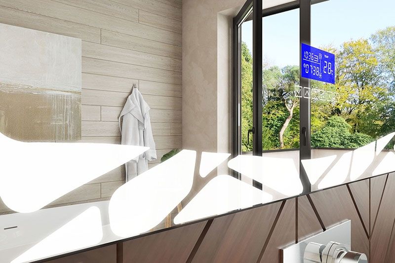 Зеркало Vigo Melissa Media 70 с подсветкой и часами Хром