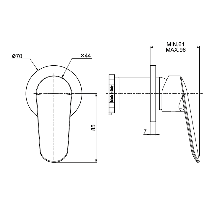 Fima Carlo Frattini Spot Смеситель для душа, встраиваемый, цвет: чёрный матовый