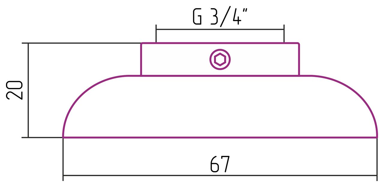 Отражатель декоративный н/ж "СТИЛЬЕ" (d вн. - 3/4") (Без покрытия)