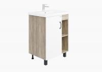 Тумба Onika Тимбер 60 напольная, белая мат./дуб сонома (ум. Фостер 60)