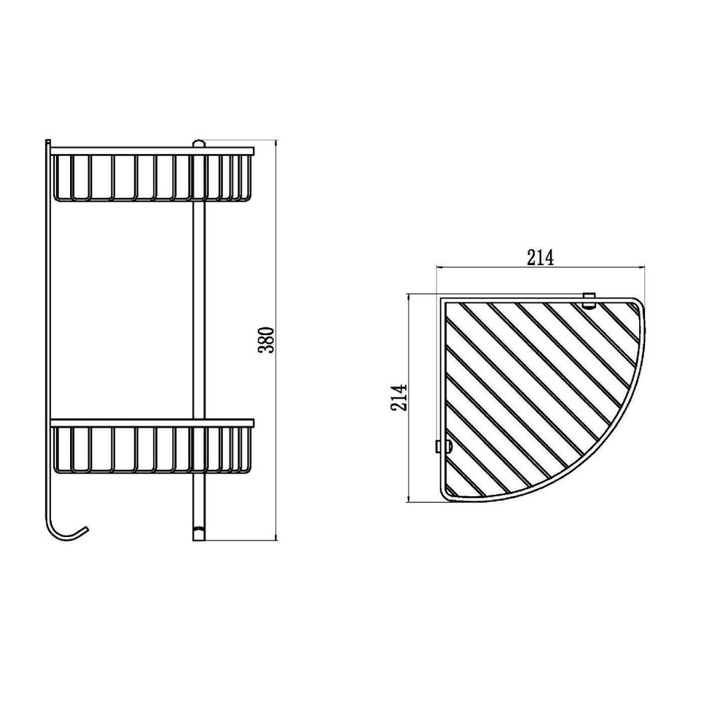 Полка угловая Savol S-002554, хром