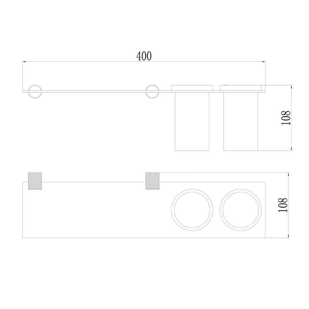 Стакан для ванной комнаты двойной Savol S-002168HB, черный/золото, артикул S-002168HB