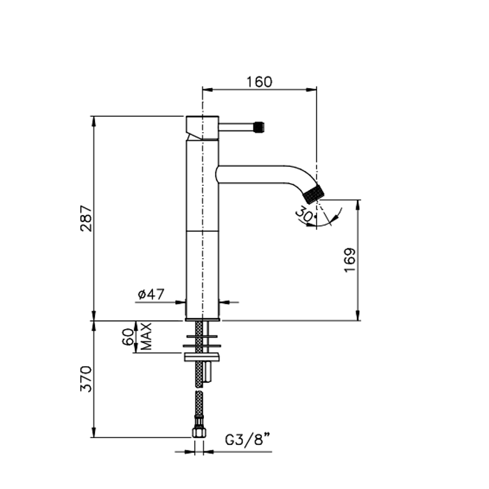 Nicolazz Arena Смеситель для раковины высокий однорычажный, цвет: хром